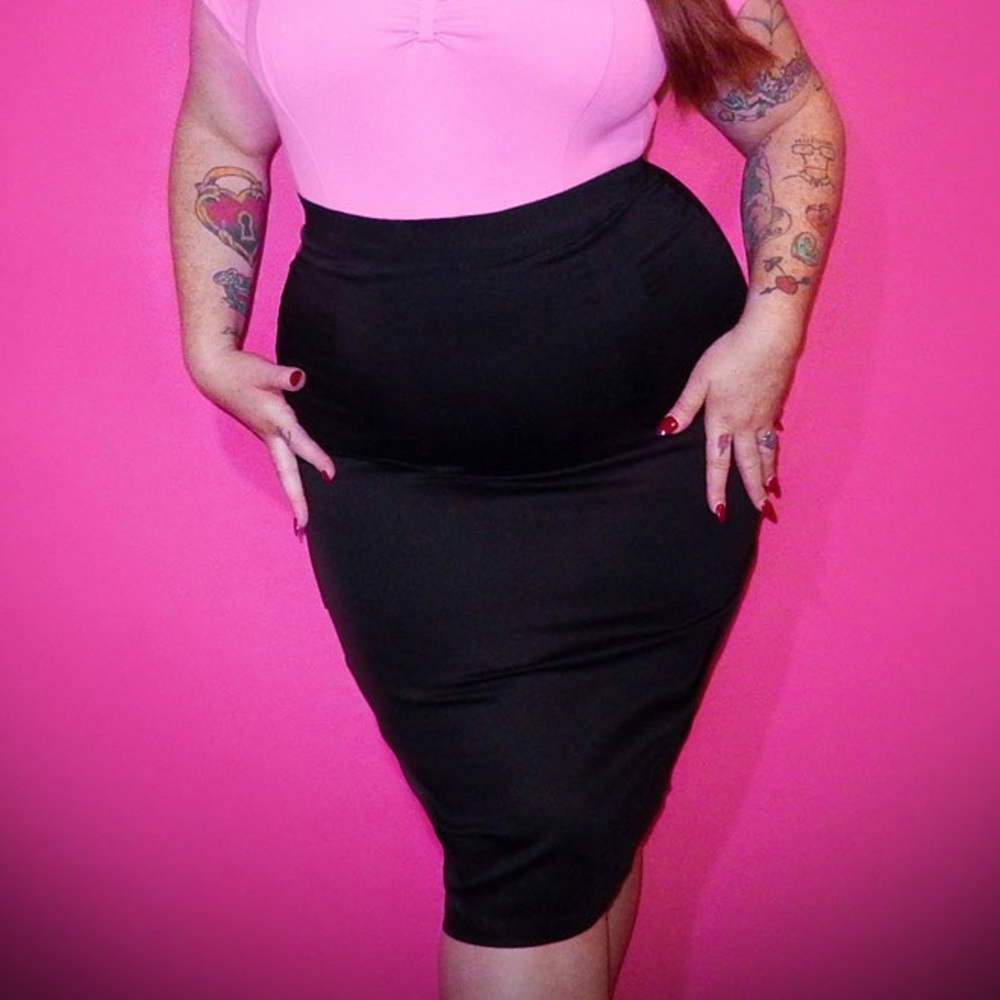 Vixen Micheline Pitt Pencil Skirt Black
